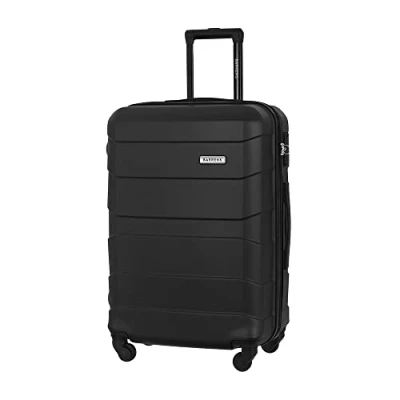 Bild av BARRENS Medium resväska Incheckningsbagage 66x46x26 cm 60 L ABS material med hög slagkraft Cipher lås Elastiska handtag 4 360 graders hjul Svart