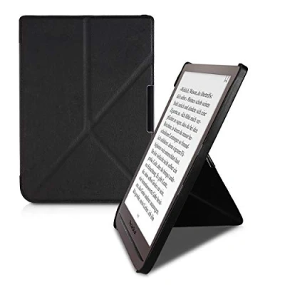 Bild av kwmobile fodral kompatibelt med Pocketbook InkPad 3/3 Pro/Color/Vivlio 3 konstläder eReader skyddsfodral skydd svart