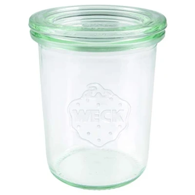 Bild av Weck 760 fallglas 160 ml (högkvalitativ konservering, konserveringsglas med glaslock; för konservering; värmebeständig; mikrovågsugnssäker; ugnssäker rund kant) 12 stycken genomskinliga