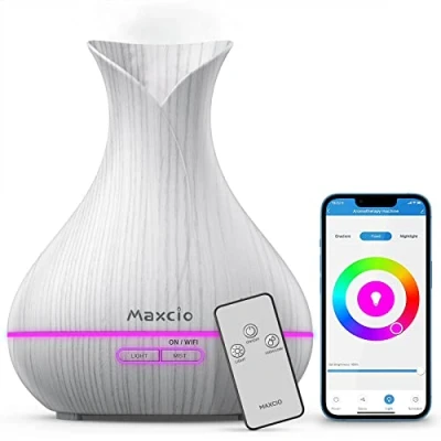 Bild av WiFi Essential Oil Diffuser, Maxcio Humidifier Compatible with Alexa/Google Home, Smart Remote Control Colorful RGB Electric Fragrance Timer and on APP