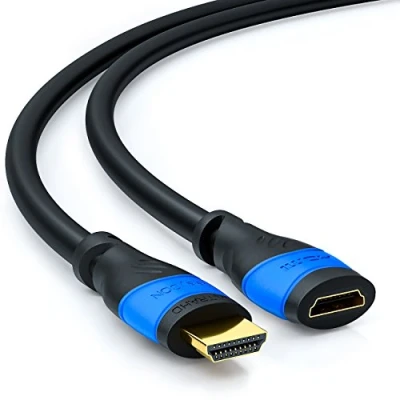 Bild av deleyCON 0,5m HDMI Förlängning Kompatibel med 2.0a/b/1.4a UHD 4K HDR 3D 1080p 2160p ARC Typ A (Standard) Svart Blå