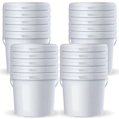 Bild av POSH hink med lock vit, plast, livsmedelssäker, läckagesäker, luktfri, robust, stabil, lufttät, handtag (20, 2 l)