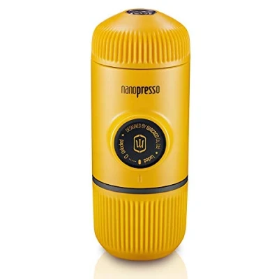 Bild av WACACO Nanopresso Kaffebryggare, Manuell Bärbar Espressomaskiner, 18 Bar Tryck Kaffemaskin, Uppgraderingsversion av Minipresso, Perfekt för Camping, Resor, Gul