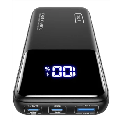 Bild av INIU Power Bank, 20 000 mAh 65 W powerbank, liten men stark telefon och bärbar dator, externa mobiltelefonbatterier, USB C Input &amp; Output, kompatibel med MacBook Surface iPad iPhone 16 15 14 Pro Max