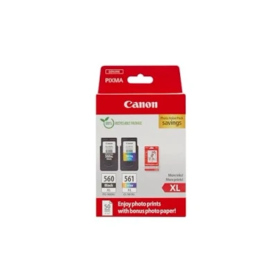 Bild av Canon PG 560XL/CL 561XL Photo Value pack Blank 2 Lång livslängd svart, färg (cyan, magenta, gul) original hängande låda bläckpatron/papperssats för PIXMA TS5350, TS5351, TS5352, TS5353, TS7450