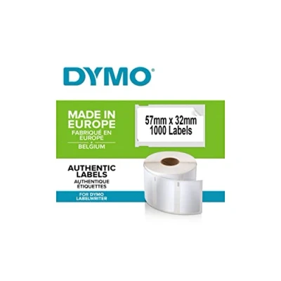 Bild av DYMO LabelWriter originaletiketter för flera ändamål 32 mm x 57 Självhäftande Rulle om 1 000 Etiketter som är lätta att dra av märkmaskiner Tillverkade i Europa