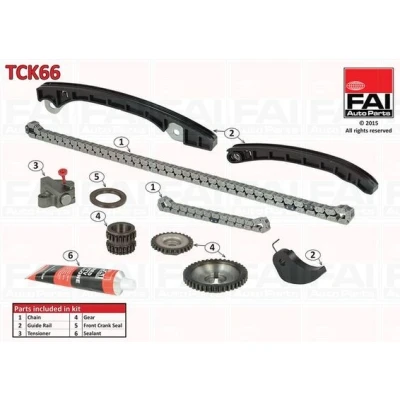 Bild av FAI AutoParts TCK66 Jeu de distribution à chaînes avec joints, roues dentées Simplex, chaîne faible bruit NISSAN: Juke, Qashqai / Qashqai+2 I