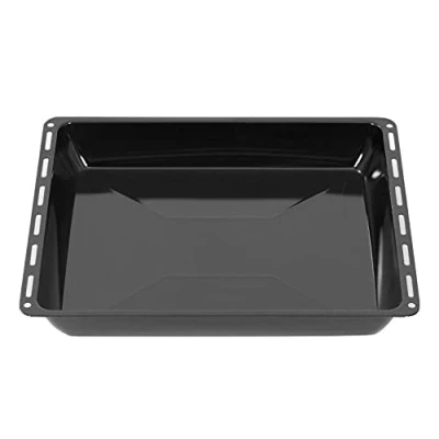 Bild av ICQN 445 x 375 50 mm bakplåt, extra djup 5 cm, lämplig för bubbelpool, Ignis, Bauknecht, Indesit, Algor, Lloyds, emaljerad ugnsfettform, reptålig, svart