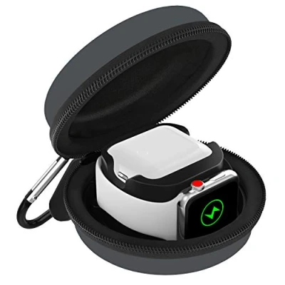 Bild av MoKo Storage Box Compatible with Apple Watch Ultra 2/Ultra/SE 2/SE/Series 10/9/8/7/6/5/4/3/2/1, Portable Protective Travel Case for AirPods Pro 2/1/AirPods 3/2/1 Charging Holder Dock,SpaceGray