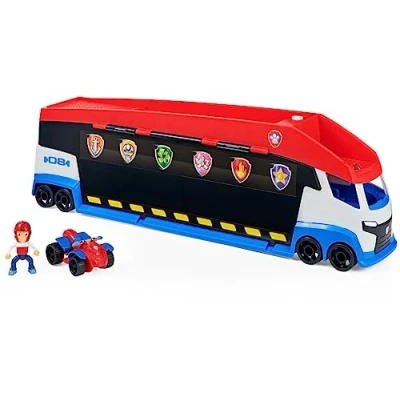 Bild av PAW PATROL Transforming Patroller with Dual Vehicle Launchers, Ryder Action Figure and ATV Toy Car, Kids’ Toys for Ages 3 up, Black, 6060442