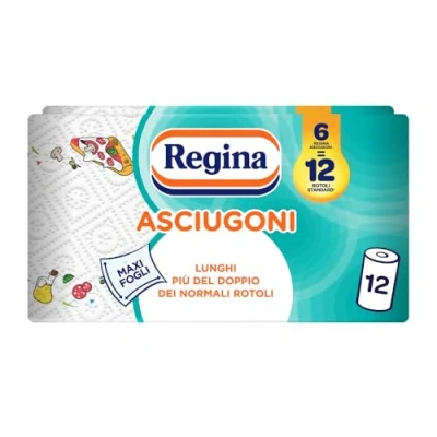 Bild av Regina hushållspapper Förpackning med 12 rullar 2 lager 85 per rulle* Maxi större, mer absorberande ark 100% FSC® certifierat papper