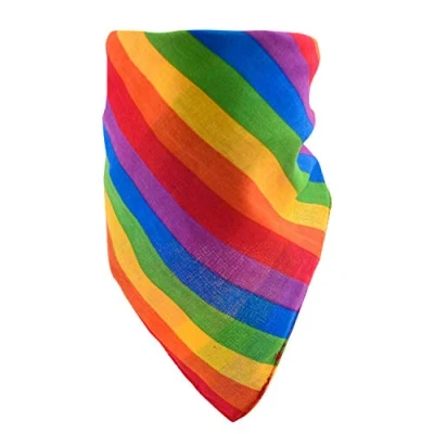 Bild av TRIXES regnbågs bandana presentidé HBTQIA+ bomullsbandana flerfärgad halsduk pride tillbehör parad HBTQ huvudduk, flerfärgad, one size