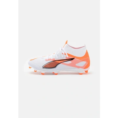 Bild av Puma Ultra 5 MATCH+ FG/AG Fotbollsskor fasta dobbar, Storlek: 47, White/black/glowing red Konstmaterial/textil