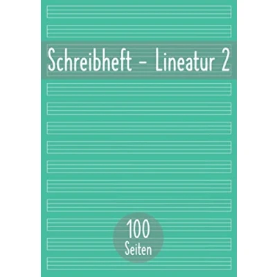 Bild av Schreibheft Lineatur 2: Schul Heft 2. Klasse 100 Seiten Din A4 liniert Deutsch Schreiblernheft ohne Rand