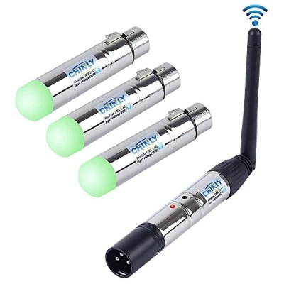 Bild av CHINLY 4 st DMX512 2,4G ISM trådlös XLR sändare/mottagare han/kvinna LED ljuskontroll kort version för DJ scenbar festljus