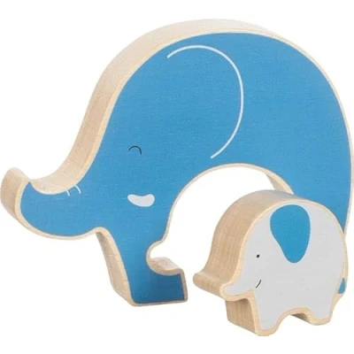 Bild av Goki Wooden Puzzle Standing Elephant 2 pcs. Trä