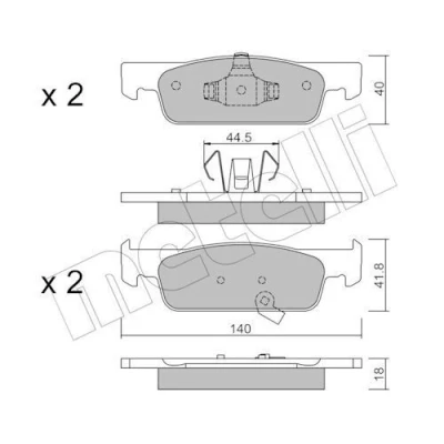 Bild av METELLI 22 0975 2 Jeu de plaquettes frein avec indicateur d&#039;usure SMART: Fortwo III Coupe, Cabriolet, Forfour II 5 portes