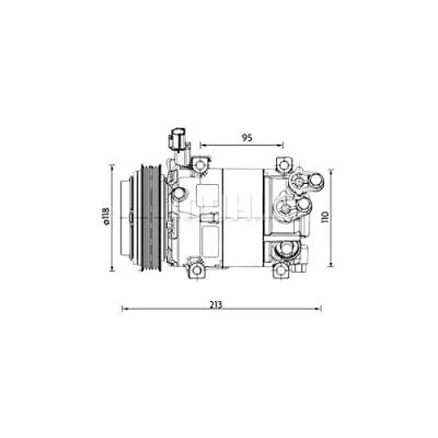 Bild av MAHLE ORIGINAL ACP 1468 000P Compresseur De Climatisation 5VS09ic 12 PAG 46 YF 1234yf, R 134a HYUNDAI: i20 I 3/5 portes