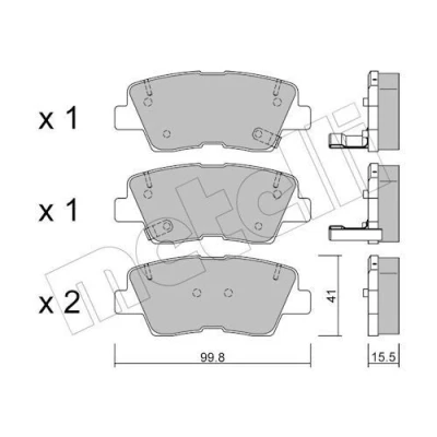 Bild av Bromsbeläggsats, Bakaxel, hyundai sonata v, kia soul i, ssangyong korando, 484 133 41 A0, 58302 2EA31, 2HA50, 2KA00, 2