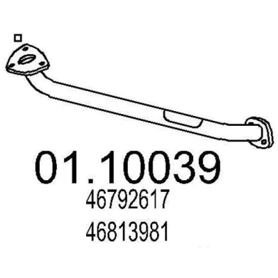 Bild av MTS 01.10039 Tuyau d&#039;échappement 770 avant pour silencieux au milieu FIAT: Stilo 3/5 portes, Multi Wagon