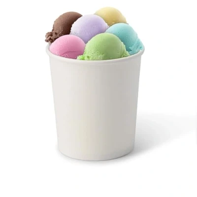 Bild av Greenbox 50 x glassbägare kartong 400 ml vit engångsmuggar plastfri och biologiskt nedbrytbar dessertskål to go mugg