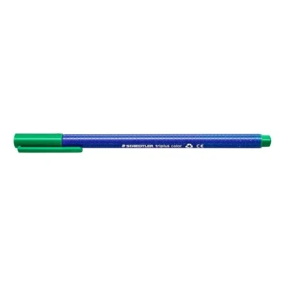 Bild av Staedtler 323 5 Fasermaler triplus color, circa 1.0 mm, Dreikantschaft, auswaschbar, 10 Stück im Kartonetui, grün