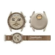 Bild av Swatch Moon uppdrag till Saturnus Speedmaster brun ny, unisex, Brun, Modern