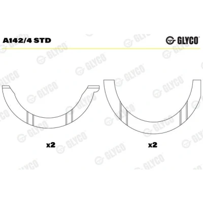 Bild av Distansskiva, vevaxel GLYCO A142/4 STD