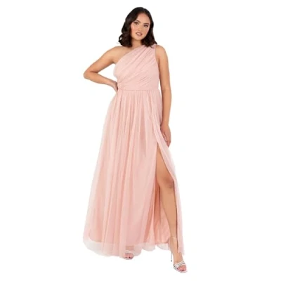 Bild av Anaya med kärlek kvinnor maxi en kall axel klänning smal split ärmlös bal bröllop gäst bridesmaid boll kvällsgäster, persikorosa 40, Persika Blush, 40