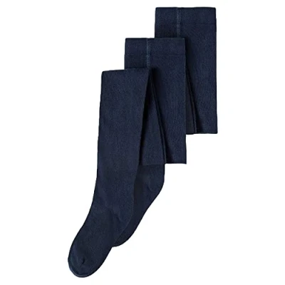 Bild av NAME IT Unisex NKNPANTYHOSE 2P SOLID NOOS strumpor, mörk safir, 134/140