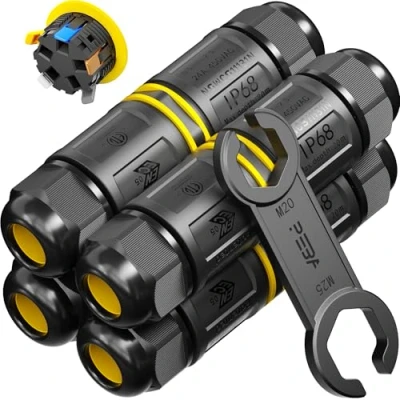 Bild av PEBA® Kabelkontakt vattentät IP68, kopplingslåda, 3 stift utomhus Kabelkontakt, anslutningskabel jordkabel kopplingsdosa, kabelanslutning för Ø 4 mm till 12 kabel