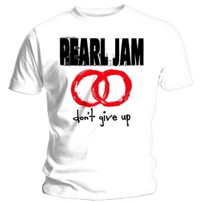 Bild av Pearl Jam Don&#039;t Give Up T shirt herr vit M 100% bomull vanlig