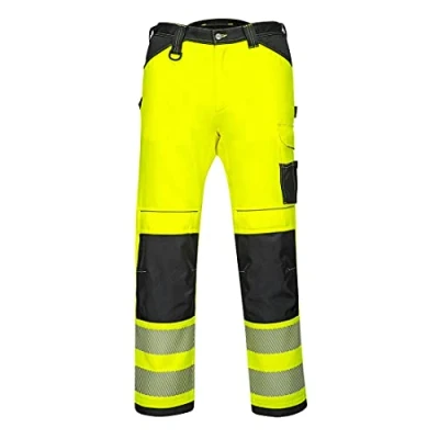 Bild av Portwest PW340 herr PW3 Hi Vis arbetsbyxor gul/svart, 28