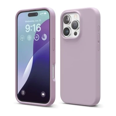 Bild av elago Kompatibel med iPhone 16 Pro fodral, premium flytande silikonfodral, heltäckande skydd, stötsäkert och smalt telefonfodral, reptåligt mjukt mikrofiberfoder, 6.3