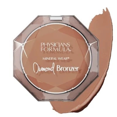 Bild av Physicians Formula Mineral Wear Diamond Bronzer, Bronzerpuder med Vitamin E, Minimerar Utseendet av Porer och Fina Linjer, Puder serumhybrid, Bronze Gem
