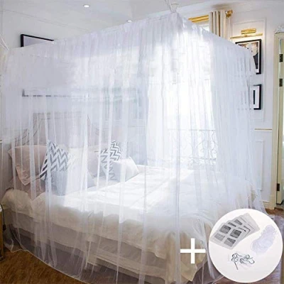 Bild av Fyrkantigt sängnät, faburo 2,2 m x 2 m, Insektsnät Myggnät Säng för effektiv isolering av myggor