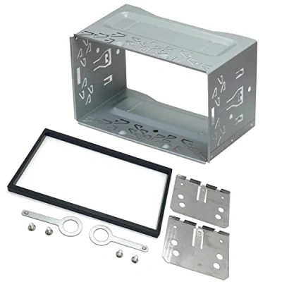 Bild av Ljud way bilstereo dubbel DIN universalbur med ram, installation instrumentbräda kit montering metallmontering bur