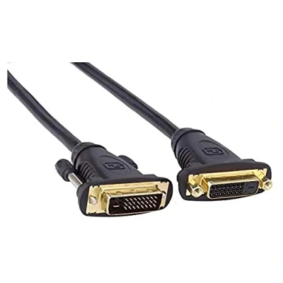 Bild av PremiumCord DVI förlängningskabel 2 m, Dual Link, D (24 + 1) uttag till kontakt, digital, Full HD 1080P 60 Hz, färg svart, kpdvimf2, m