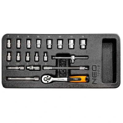 Bild av NEO TOOLS 84 237 Module servante 19 4,4.5,5,5.5,6,7,8, 9,10,11,12,13,14 mm Acier chrome vanadium hexagonale 1/4