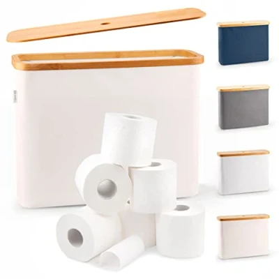 Bild av Lonbet beige toalettpapper förvaringsställ 12 rullar med lock