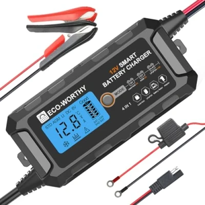 Bild av ECO WORTHY 5 A automatisk laddning, 12 V, batteriladdare, nätaggregat med aktivering av litiumbatteri för bil LKW, motorrad, grenrör, marinbatterier