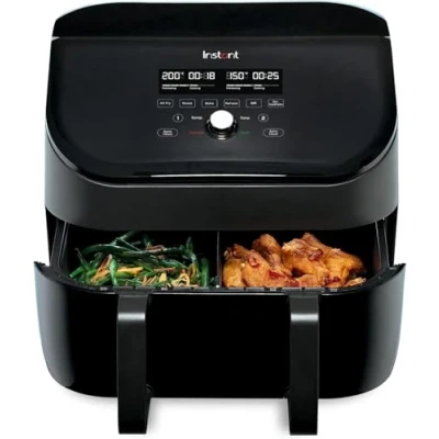 Bild av Instant Vortex Plus VersaZone Varmluftsfritös 8,5 l digital luftfritös, svart, 8 i 1 smarta program fritering, bakning, stekning, grillning, torkning, uppvärmning, XL kapacitet 700 W