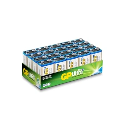Bild av 9 V set med 20 batterier GP Ultra Plus volts Alkaliska batterier/transistorer lång livslängd