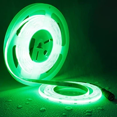 Bild av TOPAI 12 V COB LED remsa 5 m grön vattentät IP65 utomhus 480 LED/M hög ljusstyrka självhäftande skärbar flexibel för kök sovrum gör det själv belysning