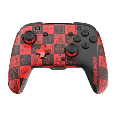 Bild av Official Wireless Deluxe Controller Nintendo Switch GLOW, Super Icons, Röd och svart
