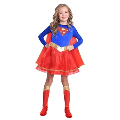 Bild av Amscan 9906075 Barn officiella Warner Bros. DC Comics Supergirl klassisk maskeraddräkt ålder: 6 8 år