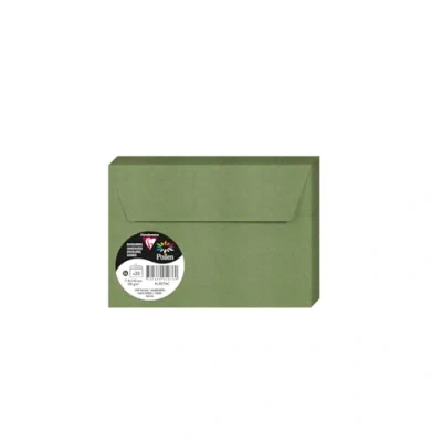 Bild av Clairefontaine 5076C ett paket med 20 självhäftande kuvert C6 format 11,4 x 16,2 cm 120 g/m² salviagröna färger inbjudan till evenemang och korrespondens pollenintervall premium slätt