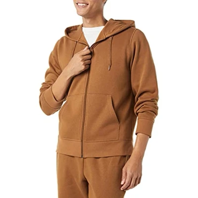 Bild av Amazon Essentials Men&#039;s Fleecetröja med hel dragkedja (finns i Big &amp; Tall), Kolabrun, S