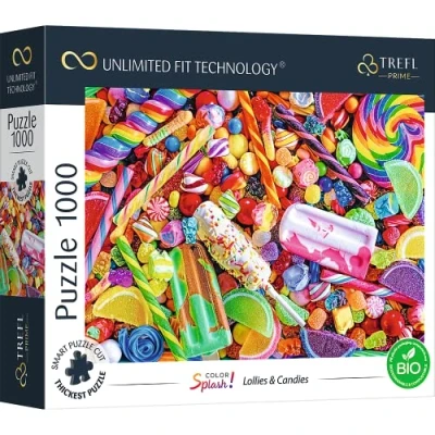 Bild av Trefl Prime UFT Pussel Color Splash: Lollies &amp; Candies 1000 Bitar, Tjockaste Kartong, BIO, Färgglada Godis, Slickepinnar, Glass, Regnbågspussel, Underhållning För Vuxna Och Barn Över 12 År