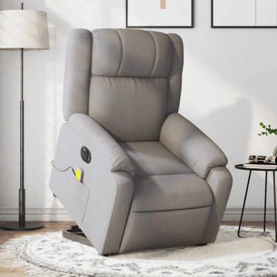 Bild av Elektrisk massagefåtölj med uppresningshjälp taupe tyg